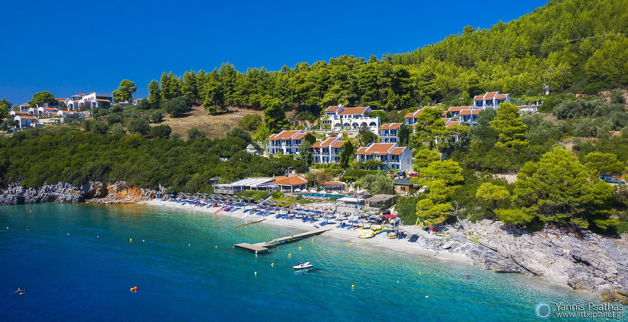 Aerial view of Adrina Beach Hotel, Skopelos