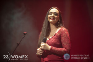 Erini live performance at Womex 2023 in A Coruña, Spain